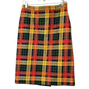 LIZ CLAIBORNE Wool Blend Plaid Skirt 10